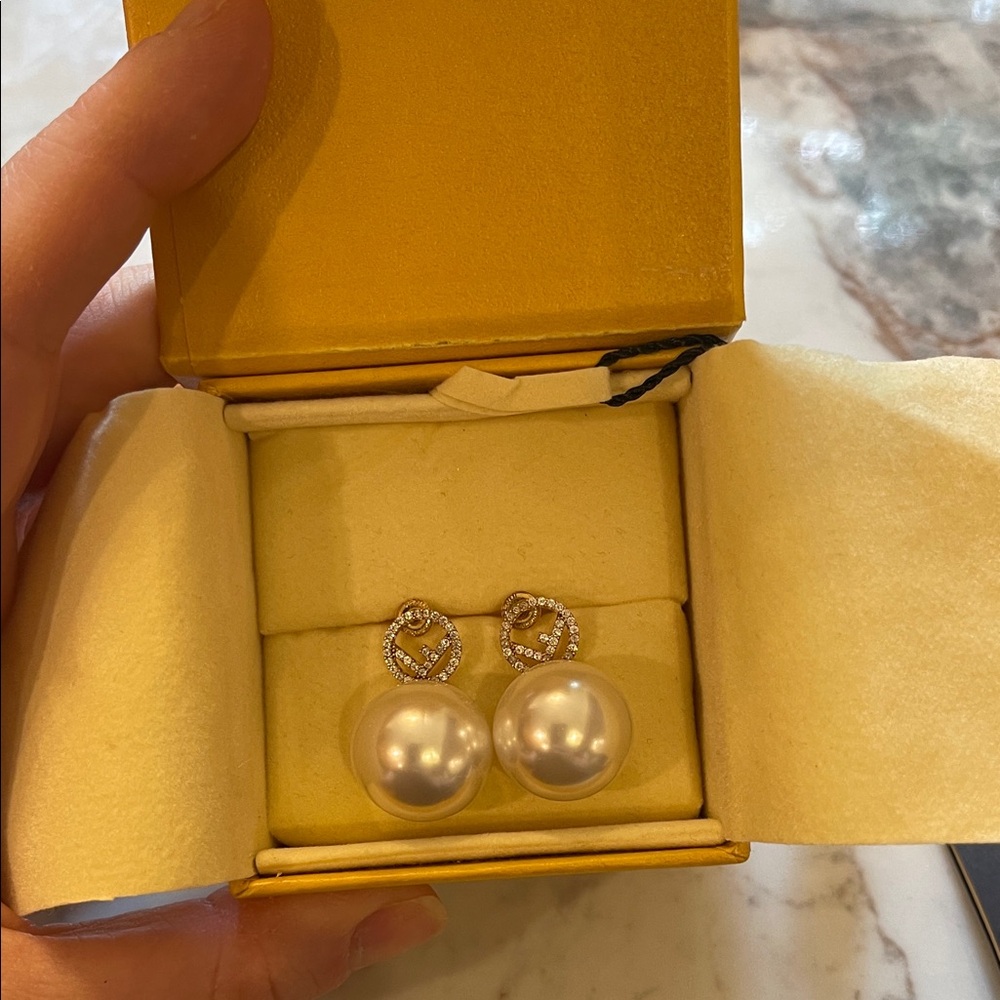 Fendi pearl drop earrings